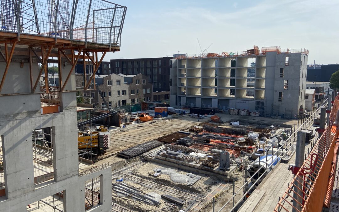 Progress construction De Vrije Kade phase 3 in Amsterdam North